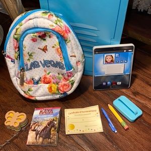 American Girl doll school accessories backpack book certificate 2 pencils & iPad